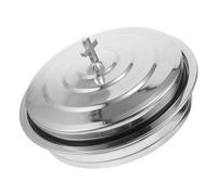 Toyvian Stainless Steel Communion Tray with Lid Large Round Bread Plate for Church and Home Use Nonporous Surface Easy to Clean Serving Wafer for Holy Communion and Gatherings