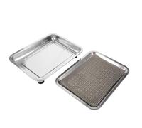 Toyvian Stainless Steel Drip Tray for Cat Water Fountains and Bowls with Non-slip Stability and Raised Edge Design, Leak Proof Pet Water Fountain Splash Guard Base to Protect Floors