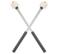 Toyvian Stainless Steel Drum Mallets Not Easy to Deform or Break with Felt Heads 2pcs Comfortable Using Feeling for Percussion Drum Sticks for Stage Performance