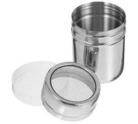 Toyvian Stainless Steel Fine Mesh Powder Shaker with Easy-Close Lid for Even Chocolate Sprinkle and Sugar Dusting Small Reusable Cocoa Dispenser for Cappuccino Latte Baking and Coffee