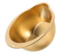 Toyvian Stainless Steel Fine Mesh Vegetable Drain Basket Small Rice Washing Strainer Bowl Kitchen Colander for Washing Fruits and Draining Water