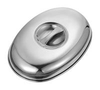 Toyvian Stainless Steel Food Cover Dust Protective Dome Thick Tray Lid for Home Dessert Preservation and Table Serving, Large Iron Plate BBQ Cover Suitable for Dining and Entertaining