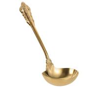 Toyvian Stainless Steel Gold Soup Ladle Kitchen Tool for Serving Large Soup and Water Elegant Rust-Resistant Design with Ergonomic Handle Suitable for Home Restaurant and Buffet Use