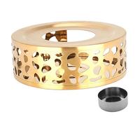 Toyvian Stainless Steel Hollow Teapot Warmer with Tealight Holder Smooth Surface Heating Base for Maintaining Tea Temperature Elegant Gold Design for Even Candle Combustion and Warm