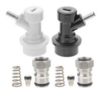Toyvian Stainless Steel Keg Tap Couplers 2pcs Set Ball Lock Disconnect for Beer Kegs, Black and White Dispenser Valve Compatible Draft Beer Systems
