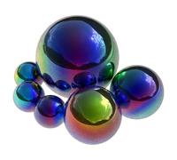 Toyvian Stainless Steel Mirror Ball Decorations 6Pcs Multi Colour Polished Reflective Gazing Spheres for Garden Lawn Patio Indoor Outdoor Decor 6 In 4 Inch 2 Inch