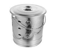 Toyvian Stainless Steel Money Burning Bucket Small Thickened Silver Metal Burn Barrel Traditional Sacrificial Burning Incinerator for Home Use Open Top