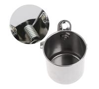 Toyvian Stainless Steel Parrot Feeder Cup with Clip Durable Food Water Bowl for Birds Easy to Clean and Hang for Parrots and Bird Cages Silver