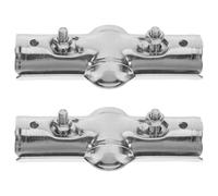 Toyvian Stainless Steel Pipe Connector Clamp Easy Installation 2pcs with Three-Way Design and Versatile Use and Pipe Clamping for Greenhouse Tube Repair