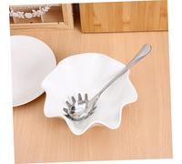 Toyvian Stainless Steel Spaghetti Spoon Noodle Strainer Non-Stick Pasta Server with Comfortable Handle for Easy Serving and Quick Water Drainage in Kitchen Use