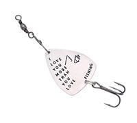 Toyvian Stainless Steel Triple Hook Fishing Lure with Guitar Pick Bait Durable Weighted Design for Deep Water Creative I Love You More Than You Love Fishing Pattern Tackle for Outdoor