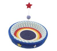 Toyvian Star Pattern Round Cat Scratcher Bed for Indoor Cats Wear Resistant Lounge Nest Multipurpose Scratch and Rest Furniture Protector for Kittens Up
