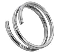 Toyvian Sterling Silver Adjustable Open Ring for Women Vintage Wrap around Multi-band Thumb Ring for Teen