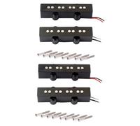 Toyvian String Bass Pickups Set Open Style Neck Bridge Pickups for Jazz Electric Bass Guitar Easy Installation Screws Springs Rich Tone Black