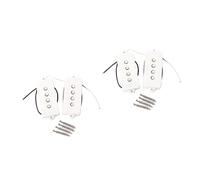 Toyvian String Electric Bass Pickups Pb Bass Guitar Open Style White Bridge and Neck Pickups Easy to Install Output Authentic Tone and Rich Harmonics