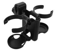 Toyvian Stroller Cup Holder with Anti-slip Grip Travel Drink Organizer Compatible with Prams Pushchairs Wheelchairs Walkers Portable Black Bottle Milk Cup Attachment for Parents