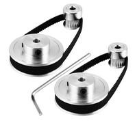Toyvian Sturdy Aluminum 3d Printer Pulley Synchronous Wheel Kit with Timing Belt and Screws for Accurate Transmission in Machinery Transmission Occasions