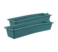 Toyvian Sturdy Poultry Feeder for Chickens and Livestock 2pcs Rectangular Chicken Food Dispenser Large Capacity for Farm Feeding Easy to Clean and Maintain