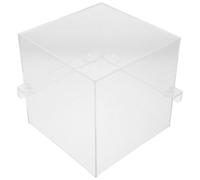Toyvian Suspended Acrylic Fish Tank 19x19x16cm with Negative Pressure Vacuum Elevator and Auto Water Replenisher for Betta Fish, Crystal Visual Effect and Suction Mounting for Modern Homes