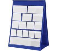 Toyvian Tabletop Desktop Pocket Chart with 20 Dry Erase Cards Desktop Tabletop Teaching Pocket Chart Double Sided Self Standing (43x33cm)