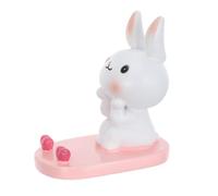Toyvian Tabletop Phone Rack Cute Rabbit Shape Resin Holder Smartphone Dock Desktop Adornment for Bed and Office Use