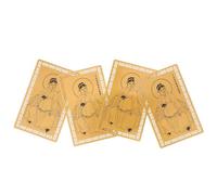 Toyvian Tai Sui Amulet Cards with Scratch-resistant Surface and Versatile Display Options 4pcs for Year the Goat 2027 Metal Gold Feng Shui Protection Charm New Year Gift or Temple