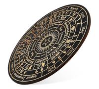 Toyvian Tarot Board Spirit Board With Months and Letters Black Wooden Round Pendulum Board for Divination and Home Wall Decor