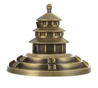 Toyvian Temple of Heaven Statue Metal Sculpture Vintage Chinese Style Ancient Architecture Desk Craft Decor for Living Office Feng Shui Ornament