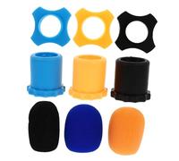 Toyvian Thickened Foam Microphone Protective Cover 3pcs, Non-slip Mic Windshield Sleeve, Sturdy Sponge Case for Recording and Live Use (black, Orange