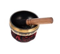 Toyvian Tibetan Singing Bowl for Meditation Buddhist Ode Bowl Wood Rod and Cushion Hand Making for Spiritual Decor Random Color