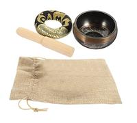 Toyvian Tibetan Singing Bowl for Meditation Yoga Practice Decorative Buddhism Bowl Mallet Multi-function for Relaxation for Home Studio Use Random Color