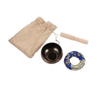 Toyvian Tibetan Singing Bowl for Yoga Meditation Multi-function Sound Bowl Mallet Decorative for Home Studio Use Random Color