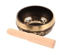 Toyvian Tibetan Singing Bowl Set Decorative Multi-function Singing Bowl Made of Copper and Wood with Wooden Mallet for Relaxation and Home Use to Calm the Mind and Improve Focus