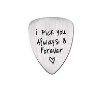 Toyvian Titanium Steel Carved Guitar Pick Letter Engraved Ukulele Pick Musical Instrument Accessory Custom for Him