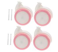 Toyvian Toddler Walker Replacement Wheel Accessories, 4pcs Pink Screw-on Universal Push Toy Casters, Plastic Rubber, Suitable for Baby Walker Repair and Cart Attachments