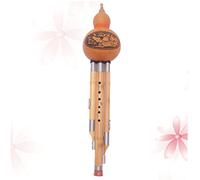 Toyvian Traditional Chinese Bamboo Cucurbit Flute Handcrafted Hulusi c Key Musical Instrument for Beginners Ethnical Sound Pure Bamboo Tone