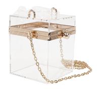 Toyvian Transparent Acrylic Shoulder Bag for Women Crossbody Handbag with Reasonable Capacity for Phone and Power Bank Easy-clean Fashion Accessory for Spring and Summer