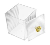Toyvian Transparent Cotton Pad Holder with Sealing Lid Pet Vanity Organizer for Cotton Swabs Balls Cosmetic Pads Storage Compact Dustproof Makeup Storage Box for Dressing Table