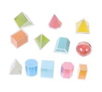 Toyvian Transparent Geometric Solids Math Manipulatives for Kindergarten Visual Learning Aid Enhancing Geometry Understanding and Creative Math Skills Development