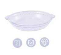 Toyvian Transparent Heat-Resistant Glass Plate Microwave Oven Safe Baking Dish for Household Kitchen for Pies Quiches Tarts Roasting Chicken and Fish Nonporous Glass Plate for Oven and
