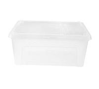 Toyvian Transparent Plastic Reptile Box with Ventilation and Feeding Door Durable Enclosure for Spiders Geckos Snakes and Pets White Transport and Habitat Case