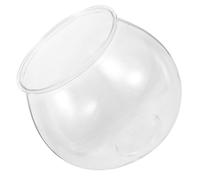 Toyvian Transparent Round Fish Bowl Small Desktop Aquarium Tank for Goldfish Turtles Durable Plastic Design Chic Home Decoration for Parties Events