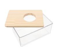 Toyvian Transparent Small Animal Sand Bath House for Hamsters and Sugar Gliders Cozy Grooming Container for Gerbil Bathroom and Pet Play Modern Design for Cage Habitats