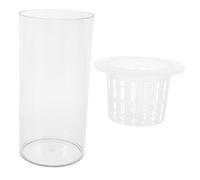 Toyvian Transparent Small Fish Tank for Office Desktop Plastic Cylinder Aquarium for Goldfish Habitat Creative Decorative Tabletop Aquarium for Living and Office Stylish Miniature Fish
