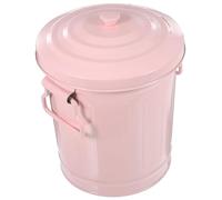 Toyvian Trash Can with Lid for Desktop Small Vintage Iron Wastebasket for Office and Home Compact Odor-resistant Tabletop Storage Bin Sturdy Design for Paper and Rubbish