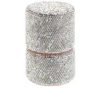 Toyvian Travel Makeup Brush Set with Crystal Rhinestone Holder, Mini Eyeshadow and Foundation Brushes, Dustproof Covered Organizer Case for Beauty Tools on the Go