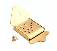 Toyvian Triangle 8-string Mandolin Tailpiece Gold Plated with Screws and Decorative Cover, Mandolin Part Replacement for Arched Top Guitars, Guitar Maker Triangle Plated Tailpiece B-44