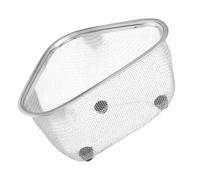 Toyvian Triangle Corner Sink Strainer Basket, Sink Mesh Holder Fine Mesh Design, Stainless Steel and Plastic, Space Saving Kitchen Drainer for Sponges and Food Scraps