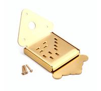 Toyvian Triangle Plated 8-string Mandolin Tailpiece with Cover and Screws Decorative Flower Pattern Gold for Mandolin Part Replacement