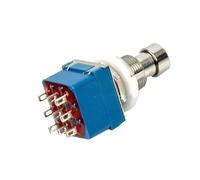 Toyvian True Bypass 9-pin 3pdt Guitar Effects Pedal Metal Stomp Footswitch with Nine Lugs Three Per Pole for Rewiring Vintage Pedals and Unbuffered Bypassing in Blue